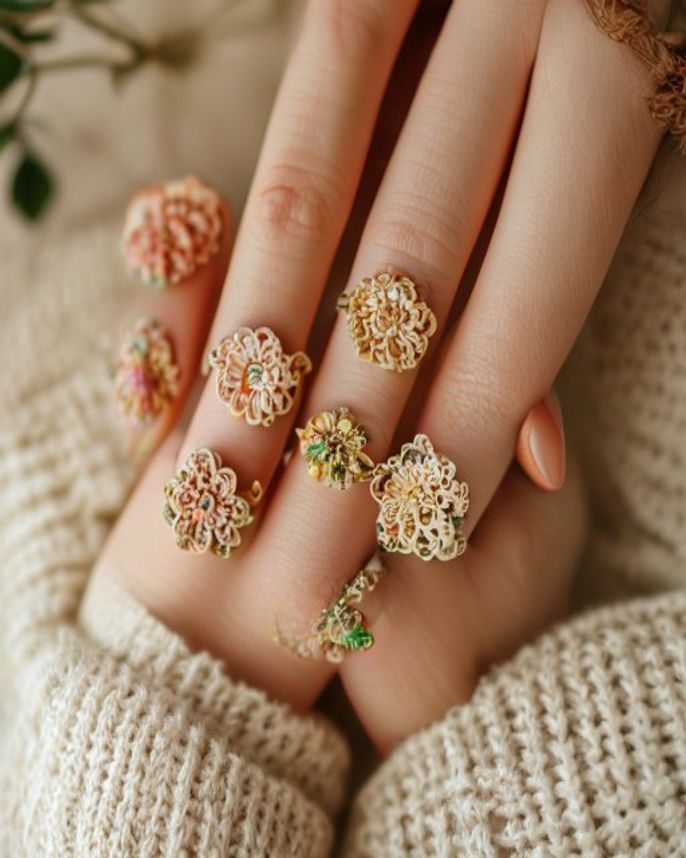 Flower Ring Set